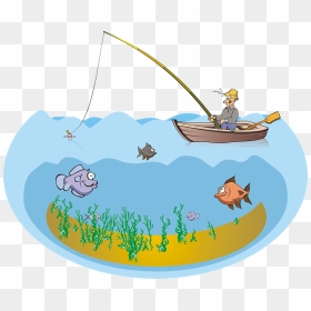 Fishing, Fish, Fisherman, Boat, Mare, Pond, Lake, Sea - Fishing Pond Clipart, HD Png Download - pond png
