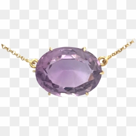 Victorian Amethyst Silver Gilt Brooch Conversion Necklace - Crystal, HD Png Download - amethyst png