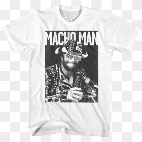 Black And White Macho Man Randy Savage T-shirt - Santa Cruz T Shirt Png, Transparent Png - macho man png