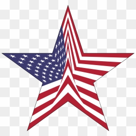 America Flag Star With Stroke Clip Arts - American Flag In A Star, HD Png Download - america flag png