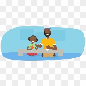 Father Drawing Picture With Daughter - Parent And Child Drawing Clipart, HD Png Download - father png