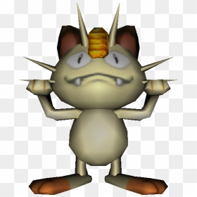 Download Zip Archive - Pokemon Stadium Meowth, HD Png Download - meowth png
