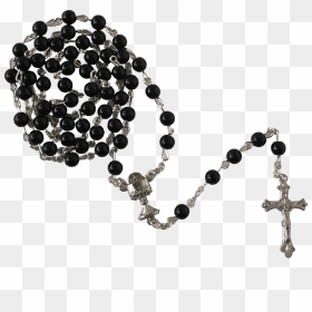 First Communion Black Rosary - Rosary Beads Png, Transparent Png - rosary png