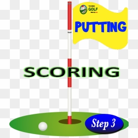 Flag With Step 3, Teaching Golf Online Logo, Putting - Speed Golf, HD Png Download - golf flag png