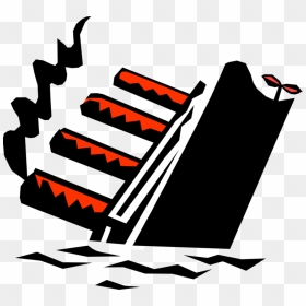 Vector Illustration Of Sinking Titanic Cruise Ship - Sinking Ship Clipart, HD Png Download - titanic png