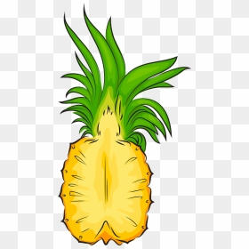 Pineapple Cut In Half Clipart - Half Pineapple Clipart, HD Png Download - pineapple clipart png