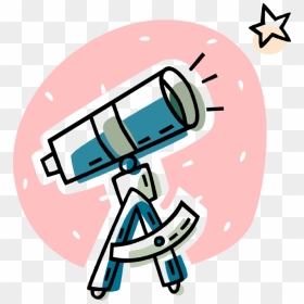Vector Illustration Of Optical Telescope Observes The - Telescope Star Clipart, HD Png Download - telescope png