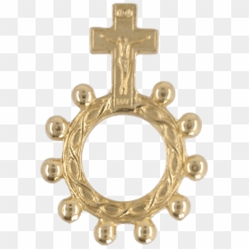 Gold Tone Finger Rosary With Crucifix Png Finger Rosary - Rosary, Transparent Png - rosary png