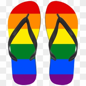 Orange Clipart Flip Flop - Rainbow Pride Flip Flops, HD Png Download - flip flops png