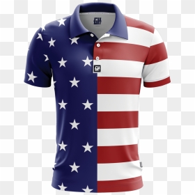 American Flag Polo Shirt, HD Png Download - golf flag png