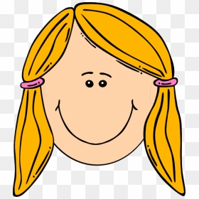 Cartoon Girl Face, HD Png Download - ponytail png