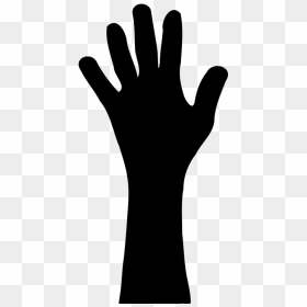 Hand Finger Silhouette Arm Clip Art - Raised Hand, HD Png Download - hand silhouette png