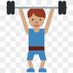 Lift Weights Emoji Clipart , Png Download - Exercise Every Day Cartoon, Transparent Png - muscle emoji png