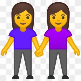 Two Women Holding Hands Icon - Emoji Couple Holding Hands, HD Png Download - emoji hands png