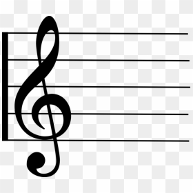 Music Notes Png - Treble Clef On Stave, Transparent Png - white music notes png