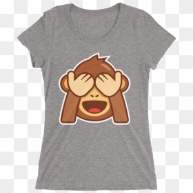 Monkey Emoji, See No Evil Ladies - Cartoon, HD Png Download - muscle emoji png