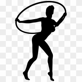 Girl Dancing With Hoop Silhouette Clip Arts - Hula Hooping Girl Silhouette, HD Png Download - basketball silhouette png