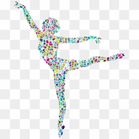Polychromatic Tiled Lithe Dancing Woman Silhouette - Transparent Background Dancer Silhouettes, HD Png Download - dance silhouette png