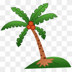 Transparent Shocking Emoji Png - Clip Art Coconut Tree, Png Download - palm tree emoji png