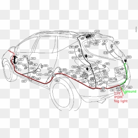 Installing Rear Fog Light On Nissan Murano - Sketch, HD Png Download - car rear png