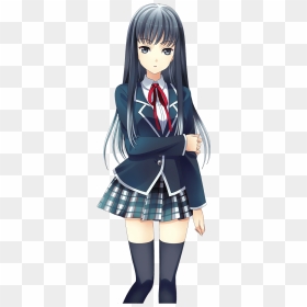 Thumb Image - Anime Girl School Uniform, HD Png Download - anime character png