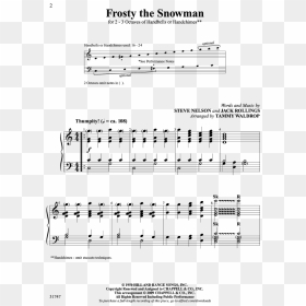 Transparent Frosty The Snowman Clipart Black And White - Frosty The Snowman Sheet Music, HD Png Download - frosty the snowman png
