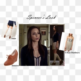 Spencer"s Look - Aria Pretty Little Liars High Socks, HD Png Download - troian bellisario png