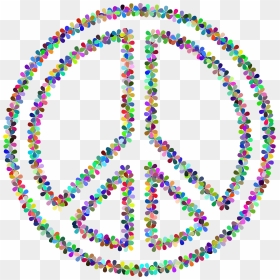 Prismatic Floral Peace Sign Outline Clip Arts - Peace Sign Transparent Background, HD Png Download - peace sign emoji png