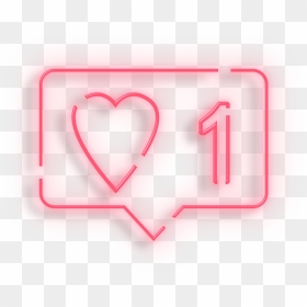 #heart #love #neon #instagram #like #bubble #blingbling - Instagram Like Neon Png, Transparent Png - instagram like png