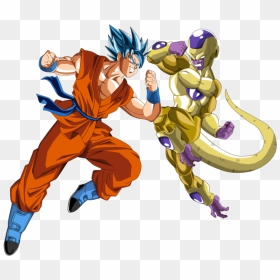 Goku Piccolo Gohan Krillin Vegeta And Yamcha - Golden Freeza Vs Goku Ssj Blue, HD Png Download - yamcha png