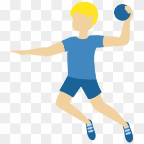 Man Playing Handball Emoji Clipart - Running Across Finish Line, HD Png Download - basketball emoji png