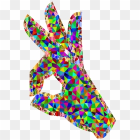 Prismatic Low Poly Ok Perfect Hand Sign Emoji 2 Clip - Ok Perfect, HD Png Download - peace sign emoji png