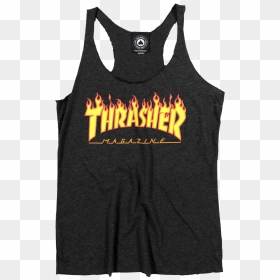 Thrasher Girls Flames Racerback Tank L-black - Thrasher Magazine, HD Png Download - thrasher png