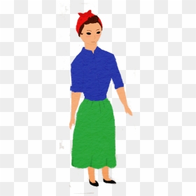 Transparent Skirt Clipart - Standing, HD Png Download - rosie the riveter png