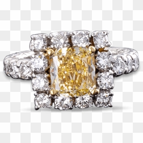 Fancy Light Yellow Diamond Ring, - Diamond, HD Png Download - engagement ring png