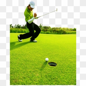 Golfer Action To Win After Putting Golf - Pitch And Putt, HD Png Download - golfer png