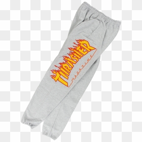 Thrasher Flame Sweatpants Grey - Sock, HD Png Download - thrasher png