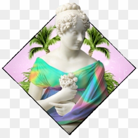 Vaporwave Aesthetic Vapor Blue Pink Purple Green Palmer - Blue Aesthetic Sculpture Png Art, Transparent Png - vaporwave statue png