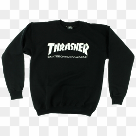 Thrasher Skate Mag Crew Sweatshirt - Long-sleeved T-shirt, HD Png Download - thrasher png