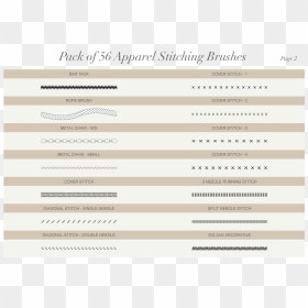 Pack Of 56 Apparel Stitching Vector Brushes - Symmetry, HD Png Download - stitching png