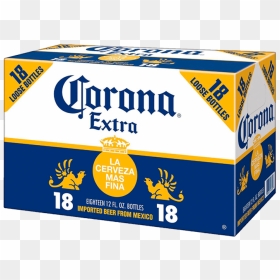 Picture Of Corona Extra 18 Pack Bottles - Box, HD Png Download - corona beer png