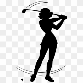 Golf Silhouette Woman Svg, HD Png Download - golfer png