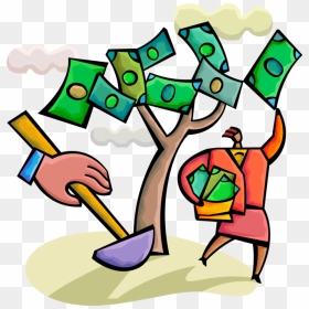 Vector Illustration Of Businesswoman"s Tenacity Pays, HD Png Download - money tree png