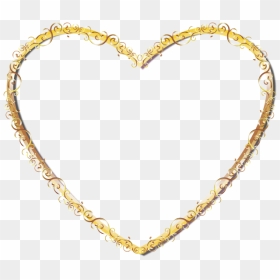Right Border Of Heart Gold - Stainless Steel Gold Rope Chain, HD Png Download - gold picture frame png