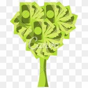 Money Tree Vector Illustration - Christmas Tree, HD Png Download - money tree png