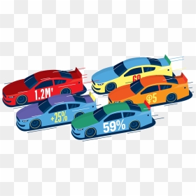 Illustration Of Cars Racing - City Car, HD Png Download - nascar png