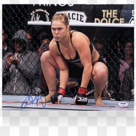 Ronda Rousey Signed Photo Rowdy Ronda Png Rousey Signed - Ronda Rousey In Cage, Transparent Png - ronda rousey png