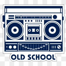 Old School Boombox Small Die Cut Decal - Old School, HD Png Download - boom box png