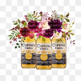 Burgundy Watercolor Flowers Png, Transparent Png - corona beer png