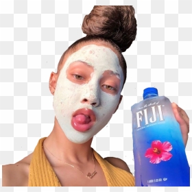 #facemasks #fiji #water #skincare #facemask #prettygirl - Hollyhocks, HD Png Download - fiji water png